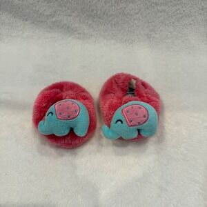 Gerber Baby Girls Pink Plush Elephant Booties Slippers Size 0-6 Months Soft Sole